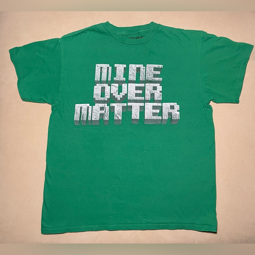 Minecraft Graphic T-Shirt “Mine Over Matter” Green Size Medium